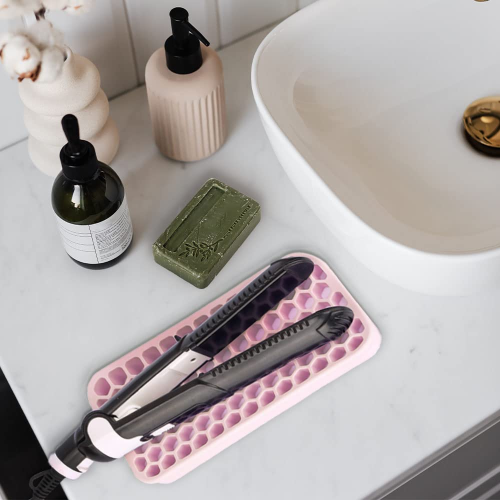 Almohadilla de silicona pequeña para rizador, alfombrilla de silicona más gruesa resistente al calor para herramientas para el cabello, herramienta