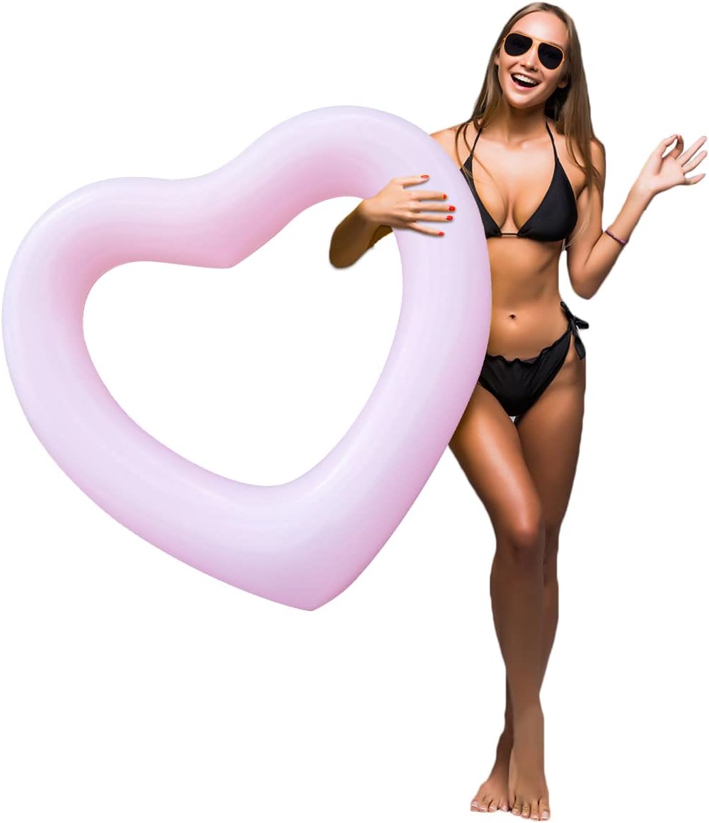 ZHUYNXIR Tubo flotante de piscina con forma de corazón, diversión en el agua, juguetes de fiesta en la playa para niños, accesorios de diseño de