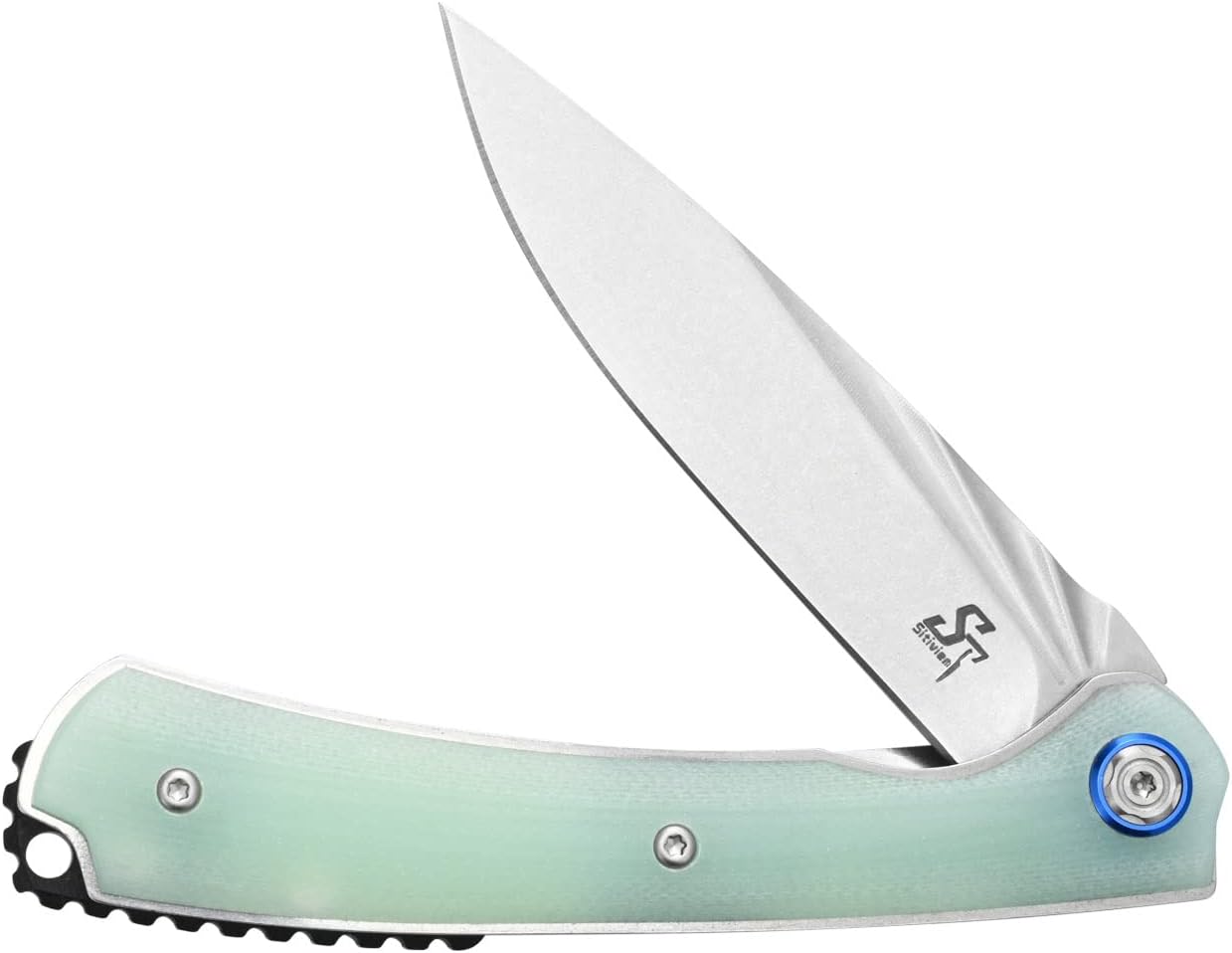 Sitivien ST144 – Cuchillo plegable, hoja de acero 14C28N, cuchillo de bolsillo con mango G10 para acampar EDC al aire libre, supervivencia,