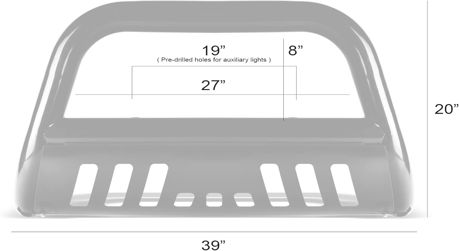 Armordillo 8712986 Classic Series Bull Bar – Negro para Ford F150 2004-2022  Expedition 2003-2017  Lincoln Navigator 2003-2014  Mark LT 2006-2008