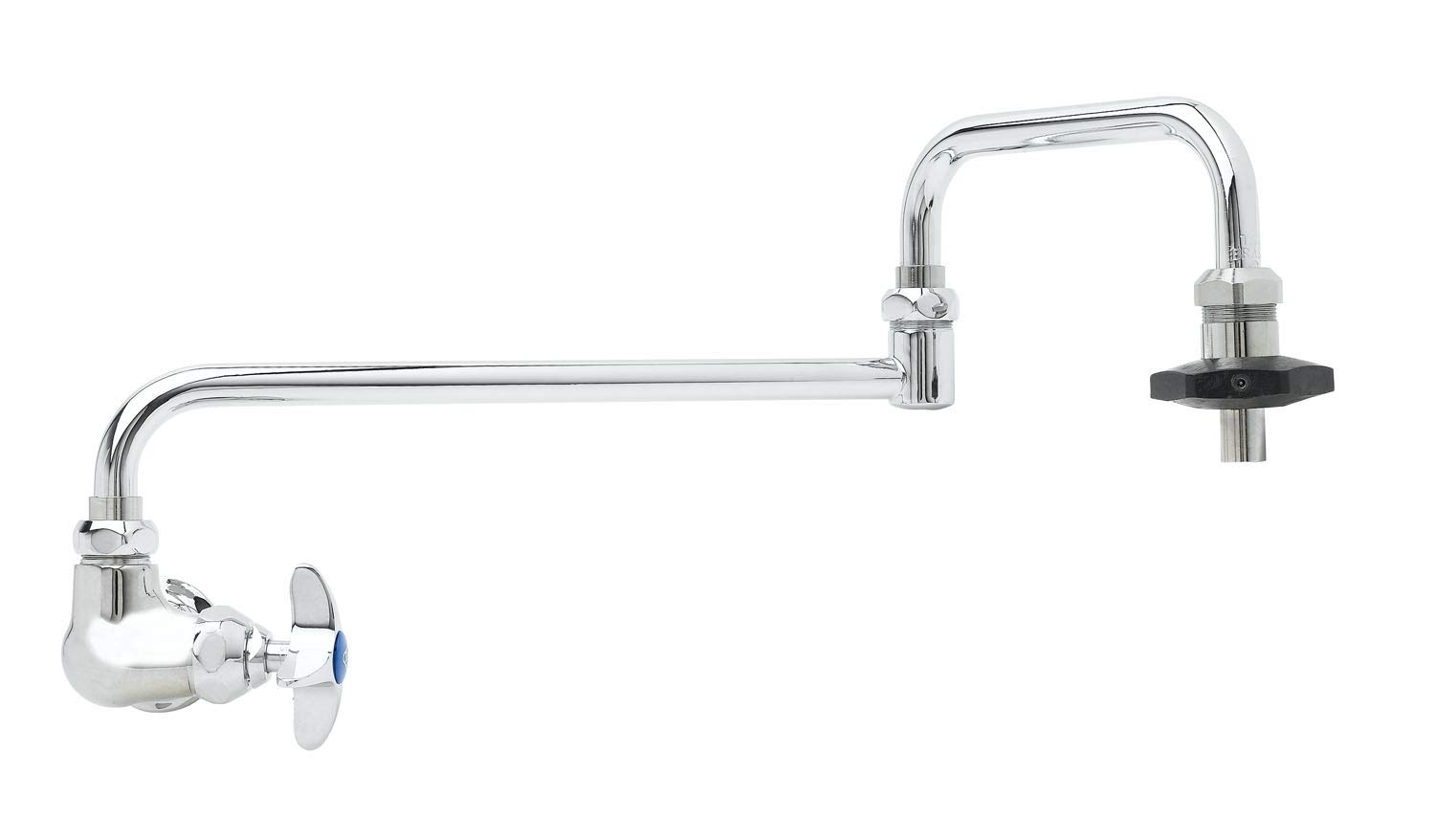 T&S Brass B-0592 – Llenador de ollas de control de encendido y apagado aislado para montaje en pared con boquilla de doble junta de 18 pulgadas,