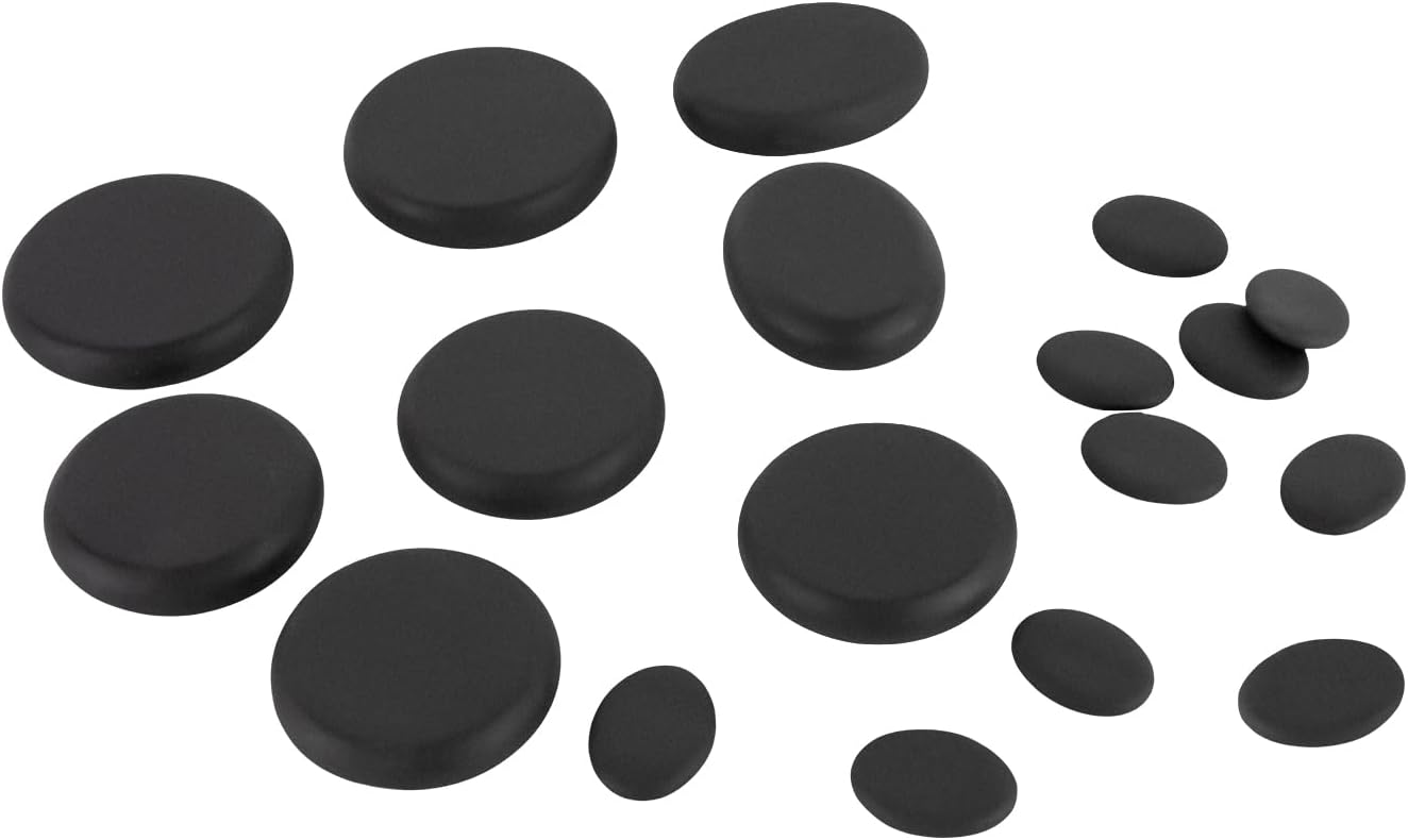 Eapmic Juego de 16 piedras calientes de basalto con piedras calientes, kit de piedras de masaje con caja calefactora para masaje corporal (incluye