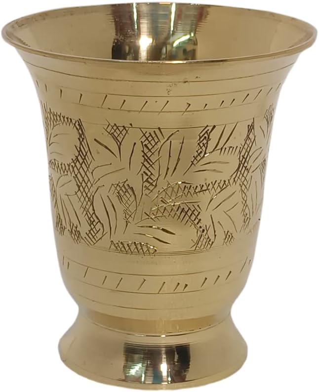 BONA FIDE Copa de latón puro, copa de julepe de latón, copa de latón puro de alta calidad, copas de champán de copas, juego de 2 vasos de diseño en