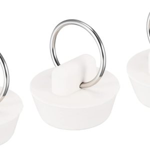 uxcell Tapón de goma para fregadero, tapón de drenaje blanco para drenaje de 1 a 1 18 pulgadas con anillo colgante para bañera, cocina y baño, 3 uxcell Tapón de goma para fregadero, tapón de drenaje blanco para drenaje de 1 a 1 18 pulgadas con anillo colgante para bañera, cocina y baño, 3