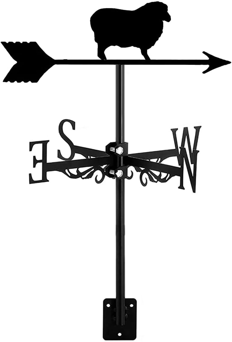 Adorno de animales de veleta para montaje en techo, indicador de dirección, campana para exteriores, granja, viento, jardín, paddock, decoración de