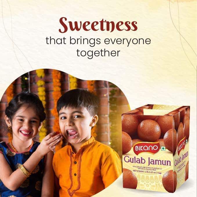BIKano Gulab Jamun-2.2 lbs-Bikaneri Namkeen – Bocadillos tradicionales indios y dulces, sin conservantes, caja de regalo gourmet
