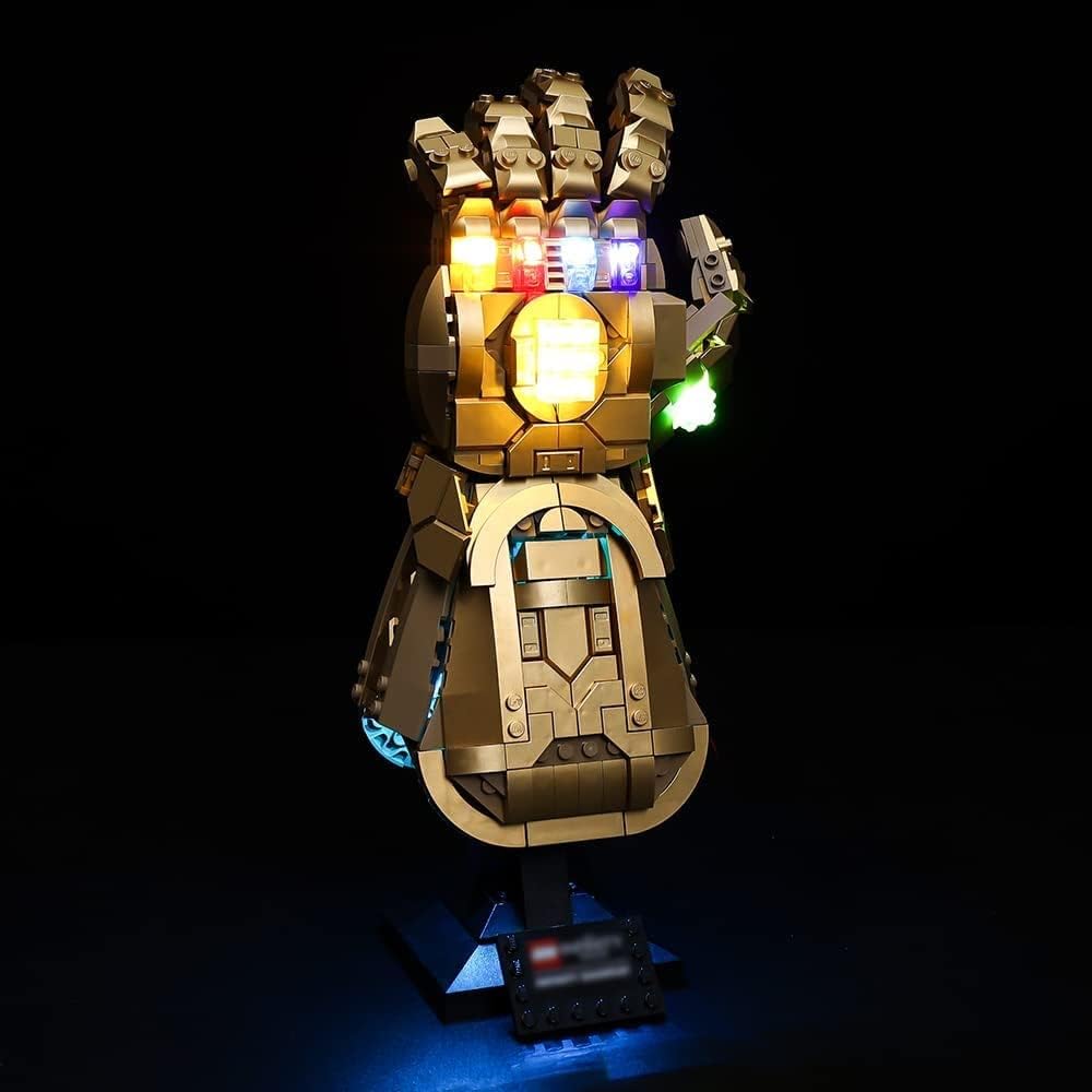 Kyglaring Kit de iluminación LED (sin modelo) diseñado para Lego Infinity Gauntlet 76191 Thanos Juego de construcción de modelo de guantelete de