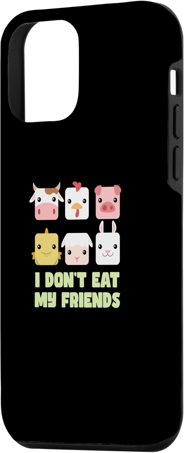 Funda para iPhone 12 mini Pig Fish Bunny Friends para personas veganas