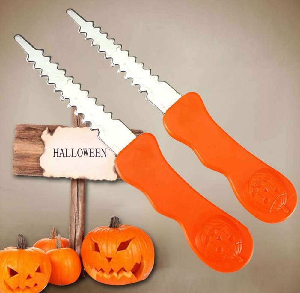 QHZHANG Kit de tallado de calabaza para niños pequeños Halloween linterna cara patrón herramientas (naranja)