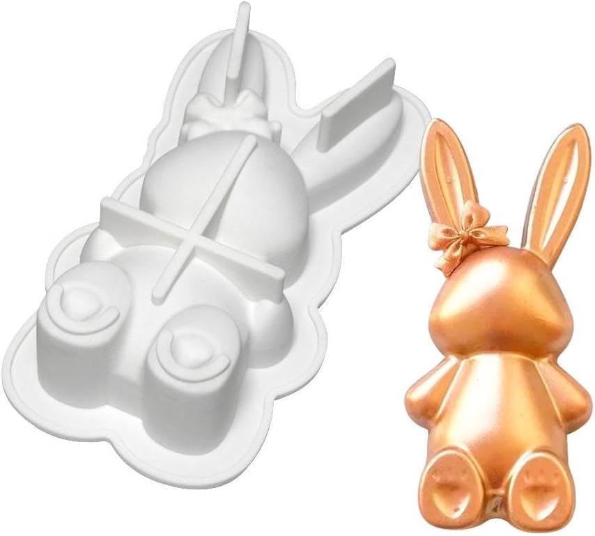 Molde de conejo de silicona para huevos de Pascua para chocolate, conejo 3D, conejo, huevo de Pascua, molde de silicona para pastel de Pascua, molde