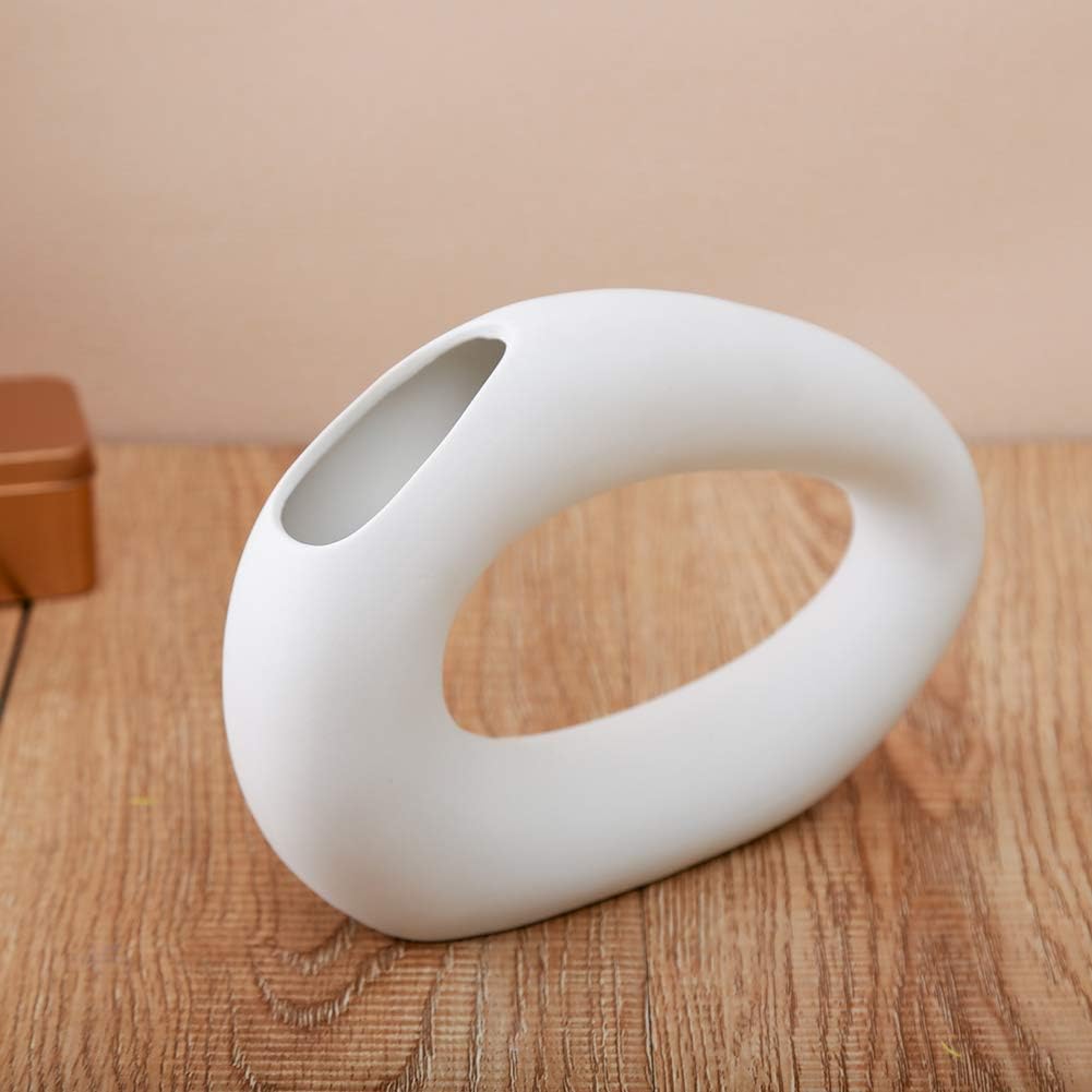 Anding – Jarrón de cerámica blanco, diseño mate, ideal para regalar flores a tus amigos y familia para boda, mesa jarrón, perfecto para decoración