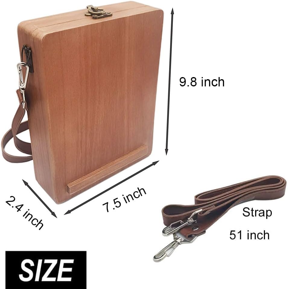 Writers Messenger – Caja de madera – Regalos para artistas, regalos para escritores, caja de escritura portátil, bolsa de herramientas de arte, caja