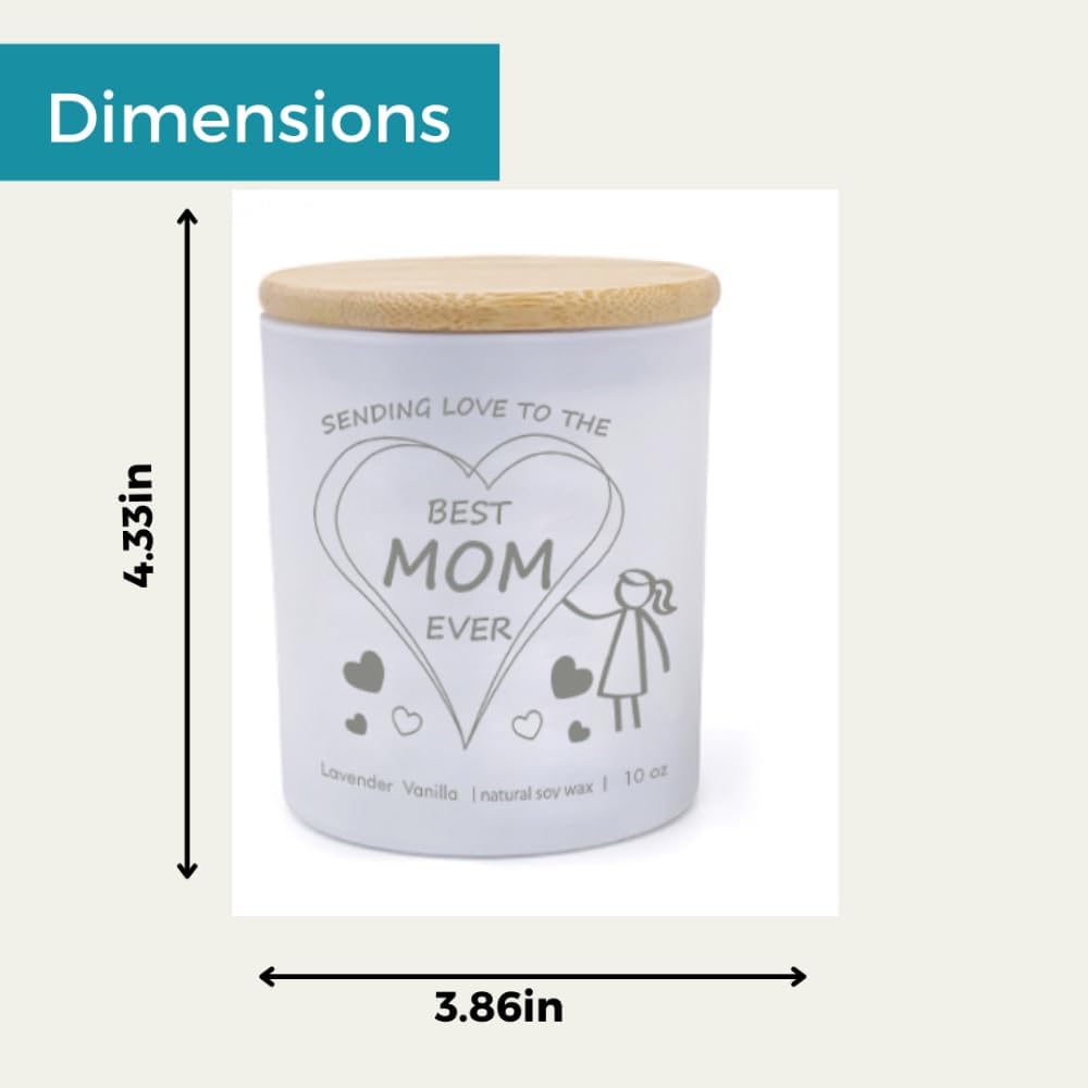 Vela blanca perfumada Best Mom Ever de hija, hijo para cumpleaños, Navidad, día de la madre, vela de 10 onzas
