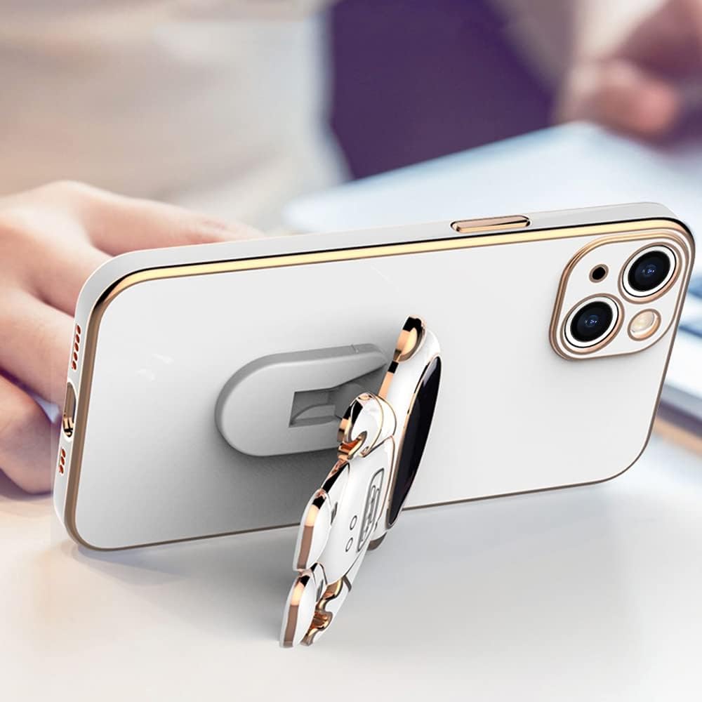 Pepmune Funda compatible con iPhone 13, diseño de soporte de astronauta en 3D, protección de cámara, a prueba de golpes, suave cubierta trasera para