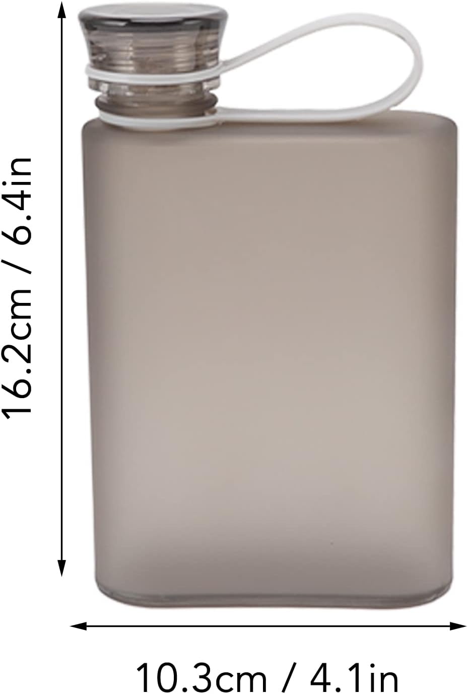 CHICIRIS Botella de agua plana, 13.4 onzas líquidas, transparente, A5, a prueba de fugas, rectangular, para deportes al aire libre, gimnasio,