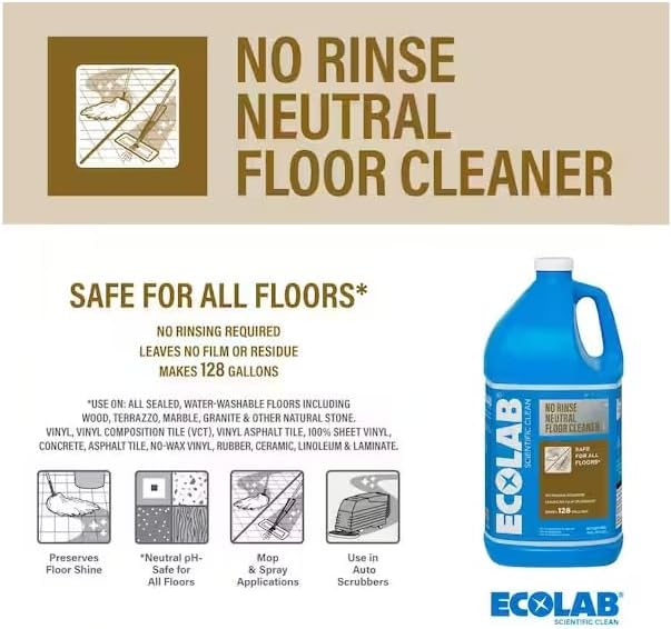 ECOLAB Limpiador de suelos neutro sin enjuague (1 galón) (4)