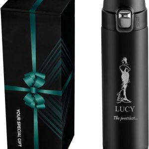 Maverton Taza de café personalizada para mujer, taza térmica con tapa a prueba de derrames para ella, taza reutilizable de acero inoxidable, para Maverton Taza de café personalizada para mujer, taza térmica con tapa a prueba de derrames para ella, taza reutilizable de acero inoxidable, para