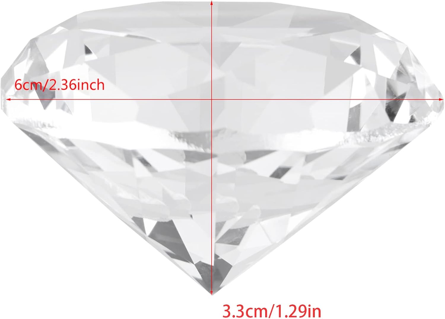 Piedra de diamante sintético, pisapapeles de cristal transparente con forma de diamante, joyas de pisapapeles para decoración de boda, centros de