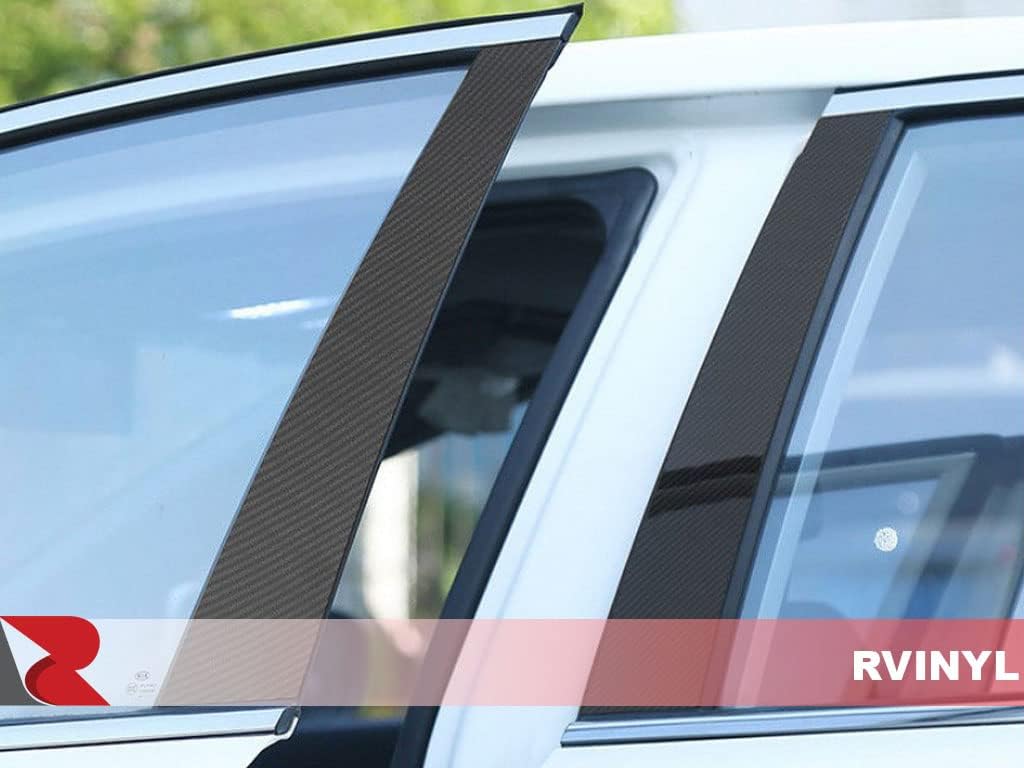 Rvinyl Moldura de ventana de poste de pilar compatible con Chevrolet Impala 2014-2020 – Brillo (negro)