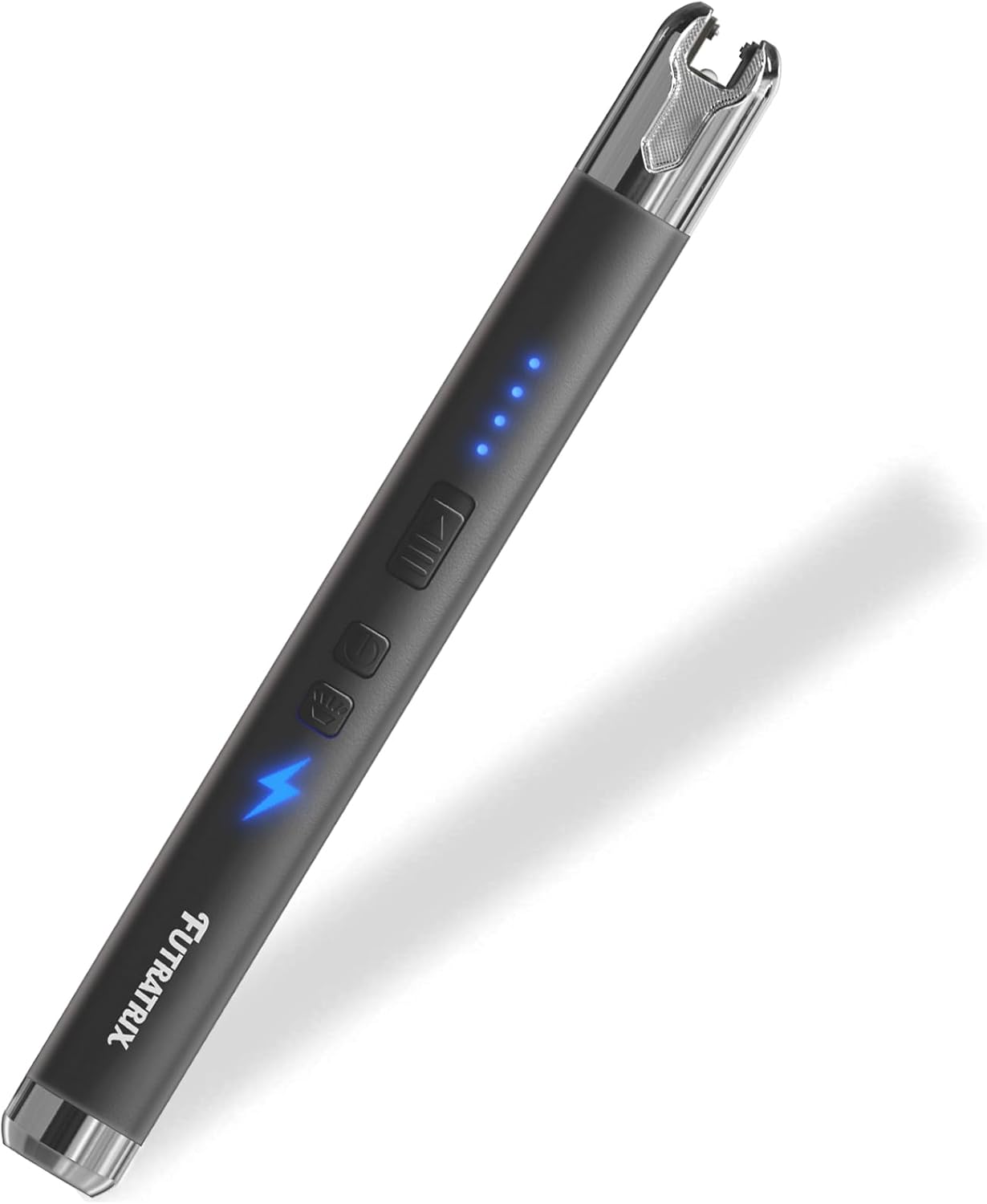 Futratrix Encendedor de vela electrónico Arco a prueba de viento sin llama USB recargable encendedor con botón seguro