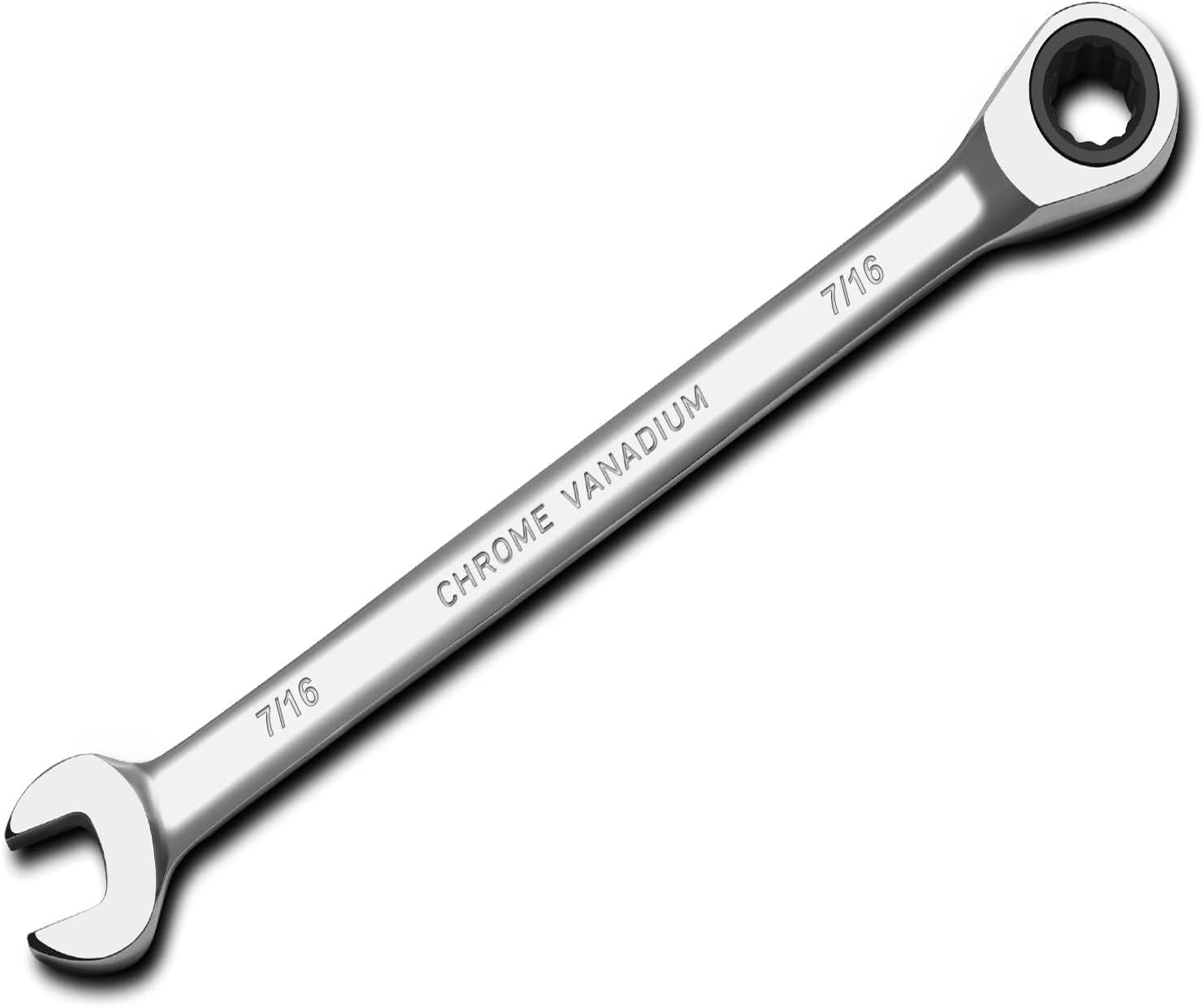 Egofine Llave combinada de trinquete de 7 a 16 pulgadas SAE, llave de engranajes de grado industrial con diseño de 12 puntos, trinquete de 72