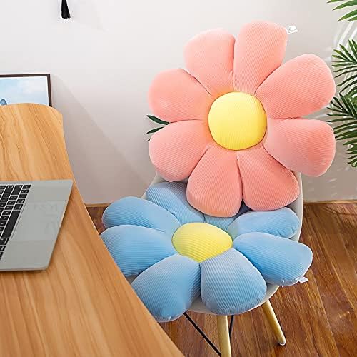 PINGESILU Cojín suave en forma de flor para silla, cojín de felpa para decoración del hogar y oficina (40 x 40, amarillo)