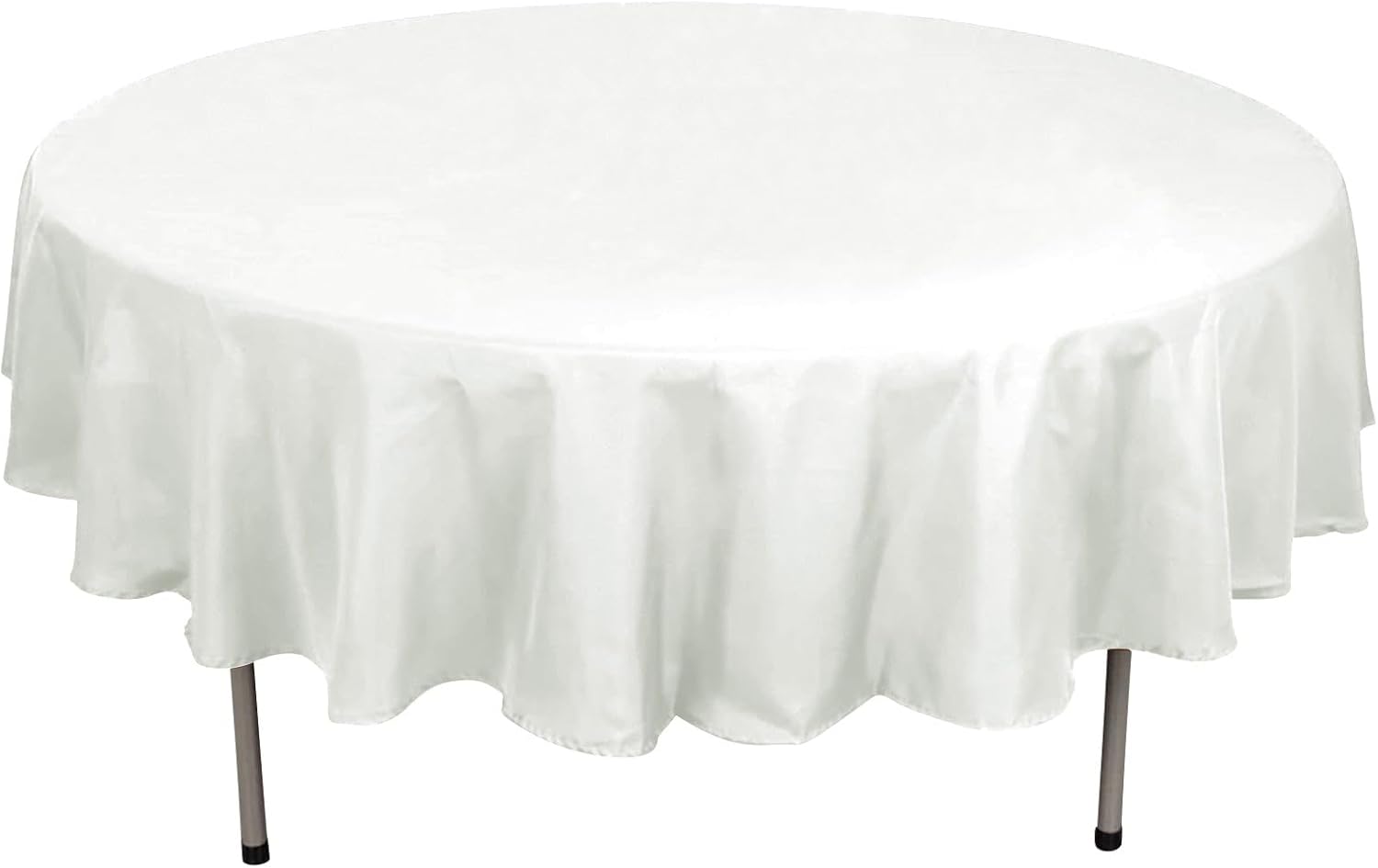 Efavormart – Mantel redondo de poliéster marfil de 90 pulgadas
