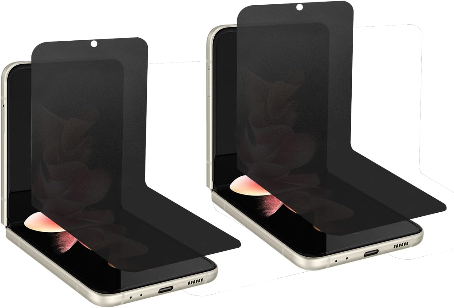 Paquete de 2 protectores de pantalla de privacidad compatibles con Samsung Galaxy Z Flip 4 5G 2022, 2 protectores de pantalla interior, película