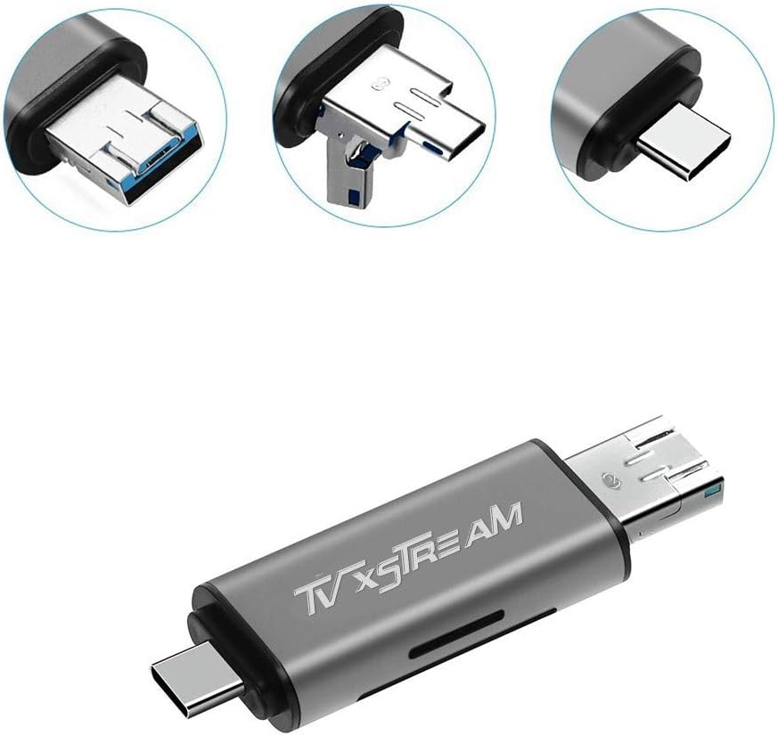 Lector de tarjetas SD, 3 en 1 USB 2.0  USB CMicro USB – SD, Micro SD, SDXC, SDHC, Micro SDHC, lector de tarjetas de memoria Micro SDXC para MacBook
