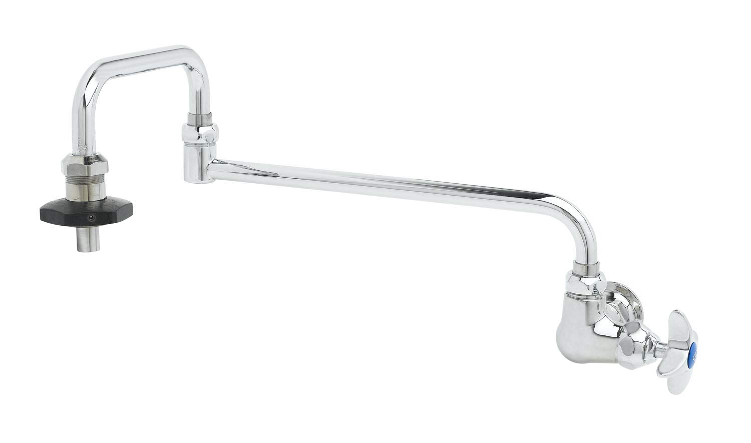 T&S Brass B-0592 – Llenador de ollas de control de encendido y apagado aislado para montaje en pared con boquilla de doble junta de 18 pulgadas,