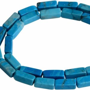 Tubo de columna rectangular turquesa de piedra natural de 0.157 x 0.512 in, espaciador de cilindro, cuentas sueltas para manualidades, pulseras, Tubo de columna rectangular turquesa de piedra natural de 0.157 x 0.512 in, espaciador de cilindro, cuentas sueltas para manualidades, pulseras,