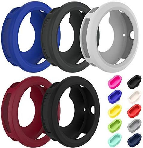 5 fundas de silicona para reloj y 10 tapones antipolvo para Garmin Vivoactive 3 GPS Smartwatch, protectores de puerto de cargador AFUNTA y funda
