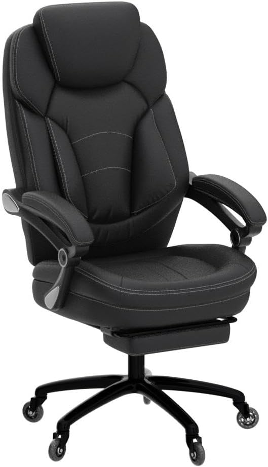 KCREAM Silla de oficina grande y alta, silla de oficina reclinable con respaldo alto, con reposapiés, silla ejecutiva para computadora, silla de