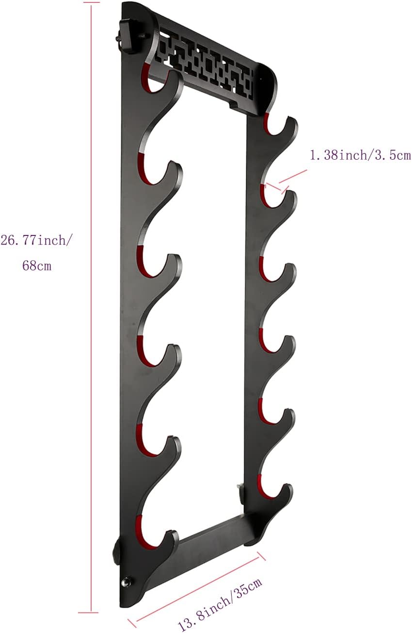 Soporte de pared Katana para espada  6 niveles Samurai Sword Display Rack Wand Wakizashi Tanto Soporte de pared Soporte de espada