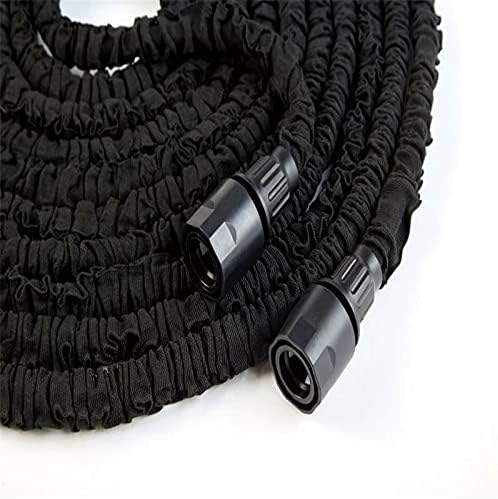 Manguera de jardín retráctil de alta presión para lavado de coche, riego de 25 pies a 200 pies (negro) (color manguera negra, longitud 150 pies)