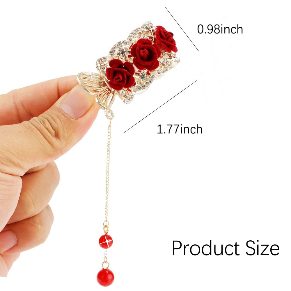 Pinzas pequeñas de cristal para cola de caballo alta, pinzas para cola de caballo para mujer, accesorios de cabello largo para mujeres, soportes