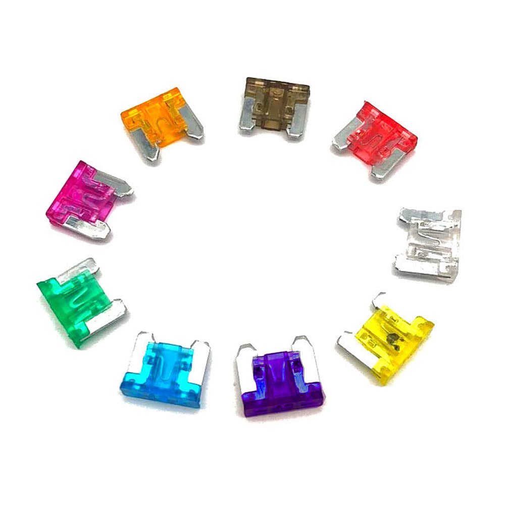 Hyshina Kit surtido de fusibles para automóvil, 45 fusibles automotrices tipo cuchilla, kit de fusibles de amplificador,