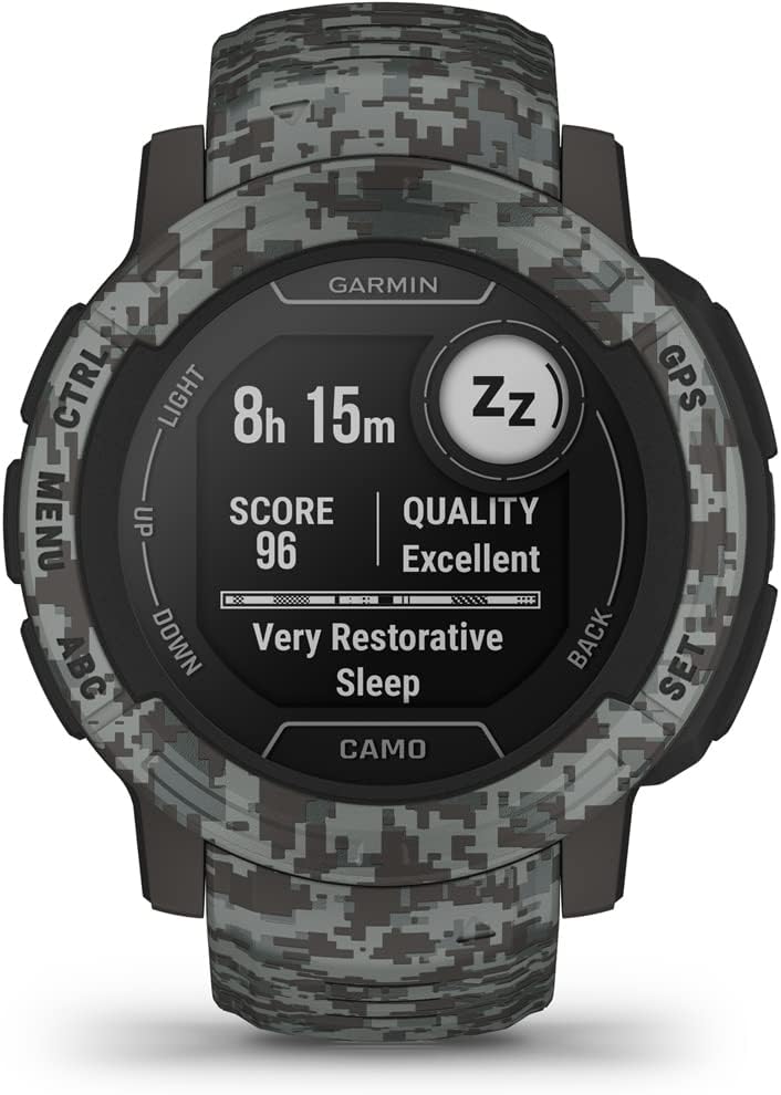 Garmin 010-02626-13 Instinct 2 Camo Edition GPSRastreador de fitness Graphite Camo Bundle con paquete de protección mejorada CPS de 2 años