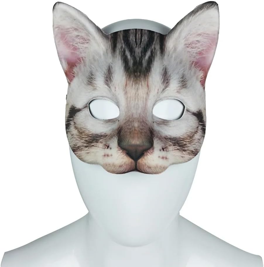 1 máscara de gato realista de Halloween, máscara de gato para Halloween, Navidad, Pascua, accesorio de fiesta de disfraces