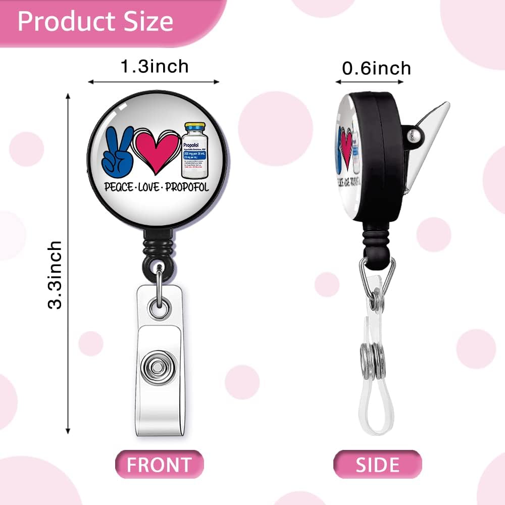 Carrete retráctil con clip de cocodrilo, divertido soporte para tarjetas de identificación, regalo para farmacia, enfermera, médico, anestesiólogo,