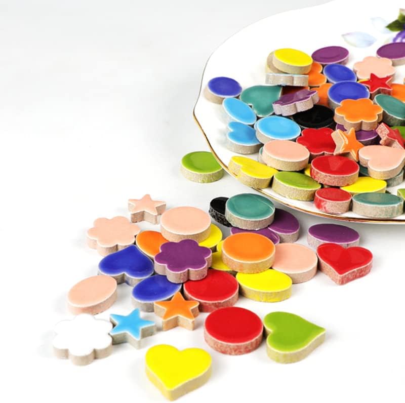 500g1.1lb Random Color Irregular Ceramics Mosaic Tiles,DIY Making Creative Ceramic Mosaic Tiles for DIY Craft Plates Flowerpots Vases Cups Mosaic