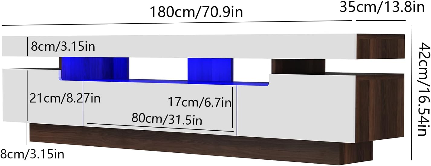 Uspeedy Soporte de TV blanco de 70 pulgadas para TV de 7580 pulgadas, moderno soporte de TV LED para sala de estar, centro de entretenimiento de