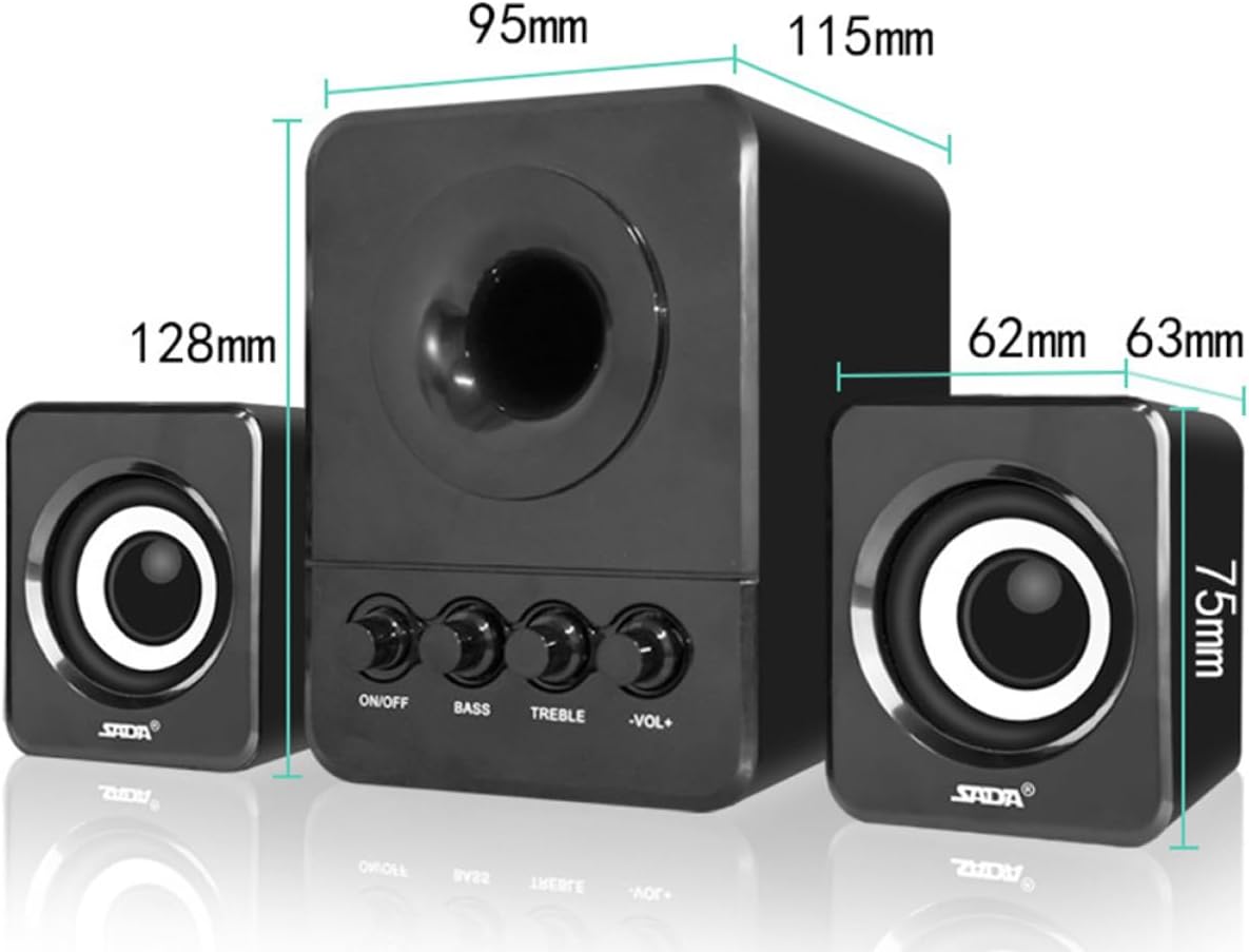 UKCOCO 2 Conjuntos de altavoces de computadora Barra de sonido Teléfono de computadora de escritorio Altavoz USB Altavoz creativo Altavoz elegante