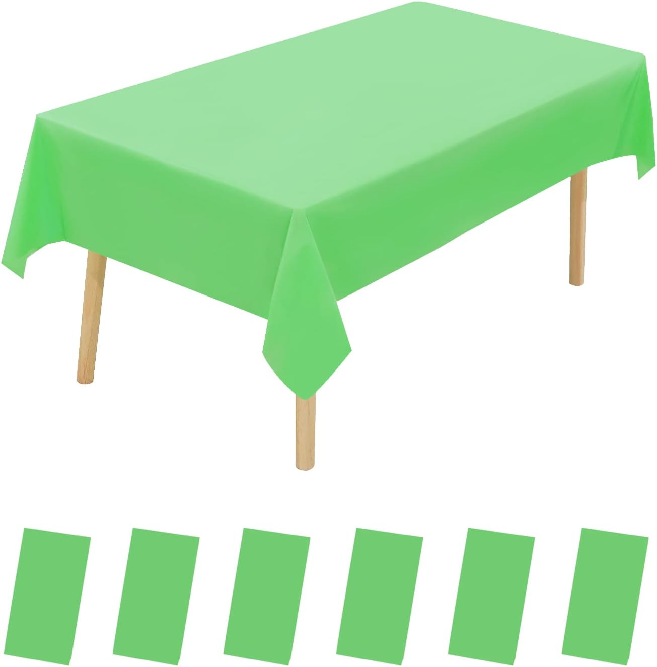 Paquete de 6 manteles de plástico desechables de alta calidad de 54 x 108 pulgadas, manteles desechables para mesas de 6 a 8 pies, interiores o