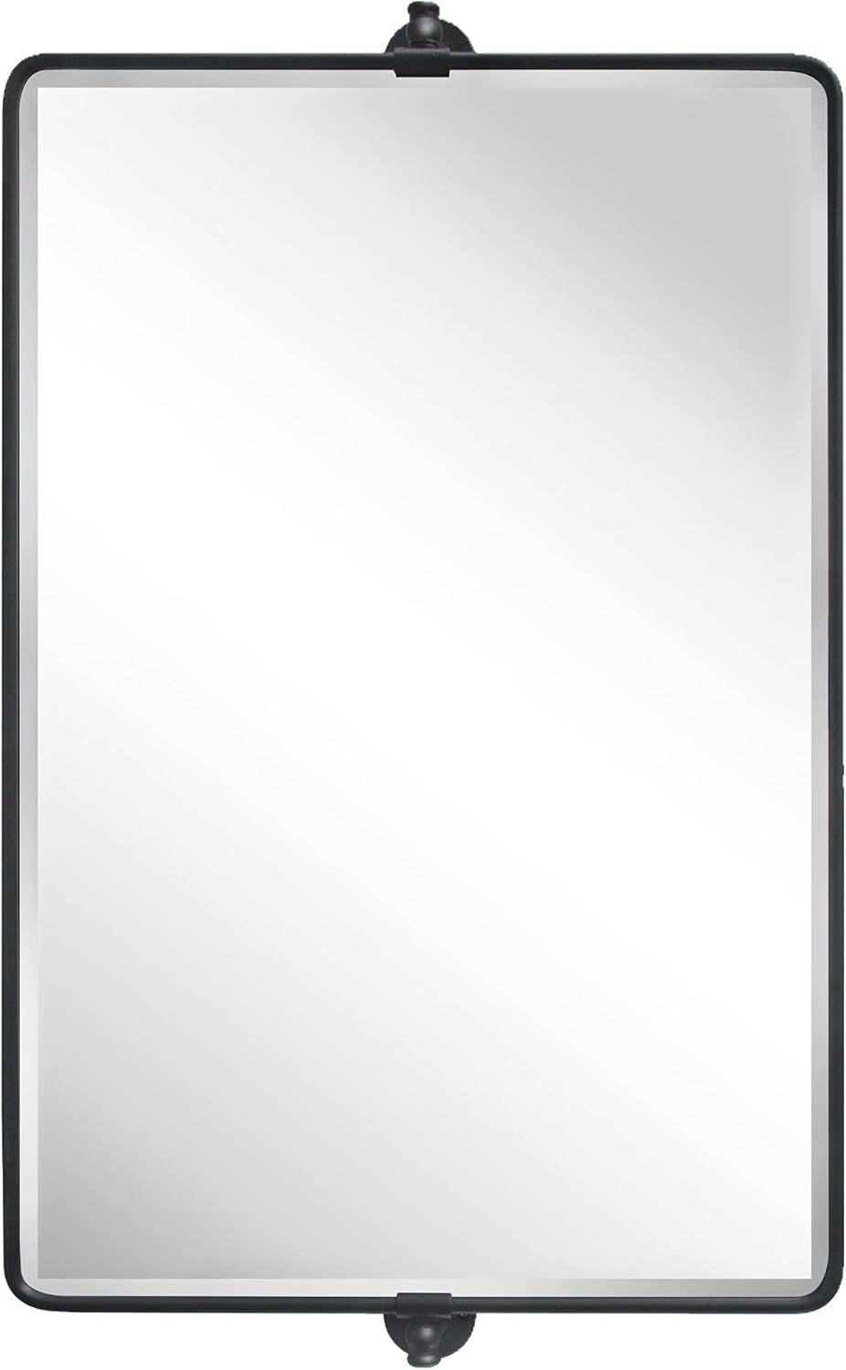 TEHOME Espejo pivote horizontal, espejo de inclinación negro para baño, espejo de baño rectangular con marco de metal biselado, 35 x 23 pulgadas