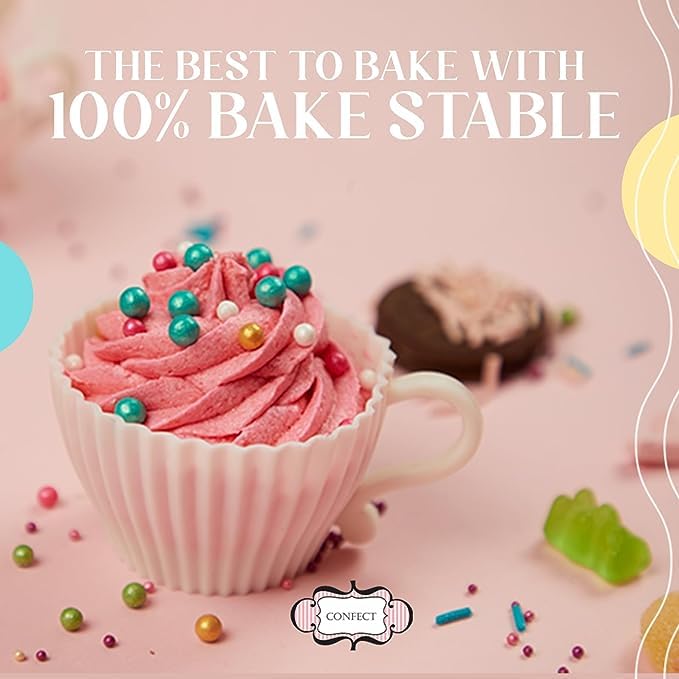 Gránulos de Confect para decoración de pasteles y cupcakes, paquete surtido de 5 gránulos de color rosa carmesí de San Valentín, mezcla de grageas,