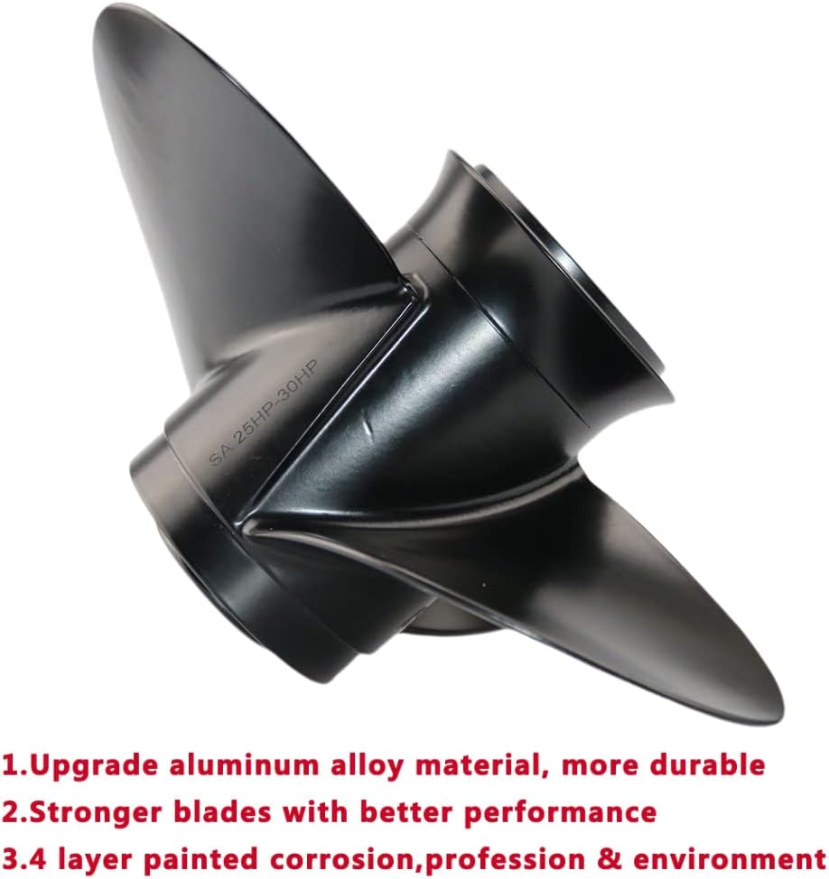 Boatman Hélice 10 14×9 10 14×10 10 14×11 10 14×12 10 14×13 10 14×14 10 14×15 Ajuste Suzuki Motor fuera de borda DT25 DF25 DT30DF30,10 dientes