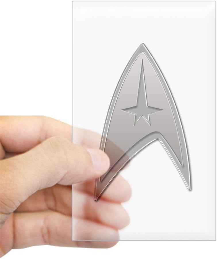 CafePress Star Trek – Adhesivo metálico plateado para parachoques (rectán rectangular)