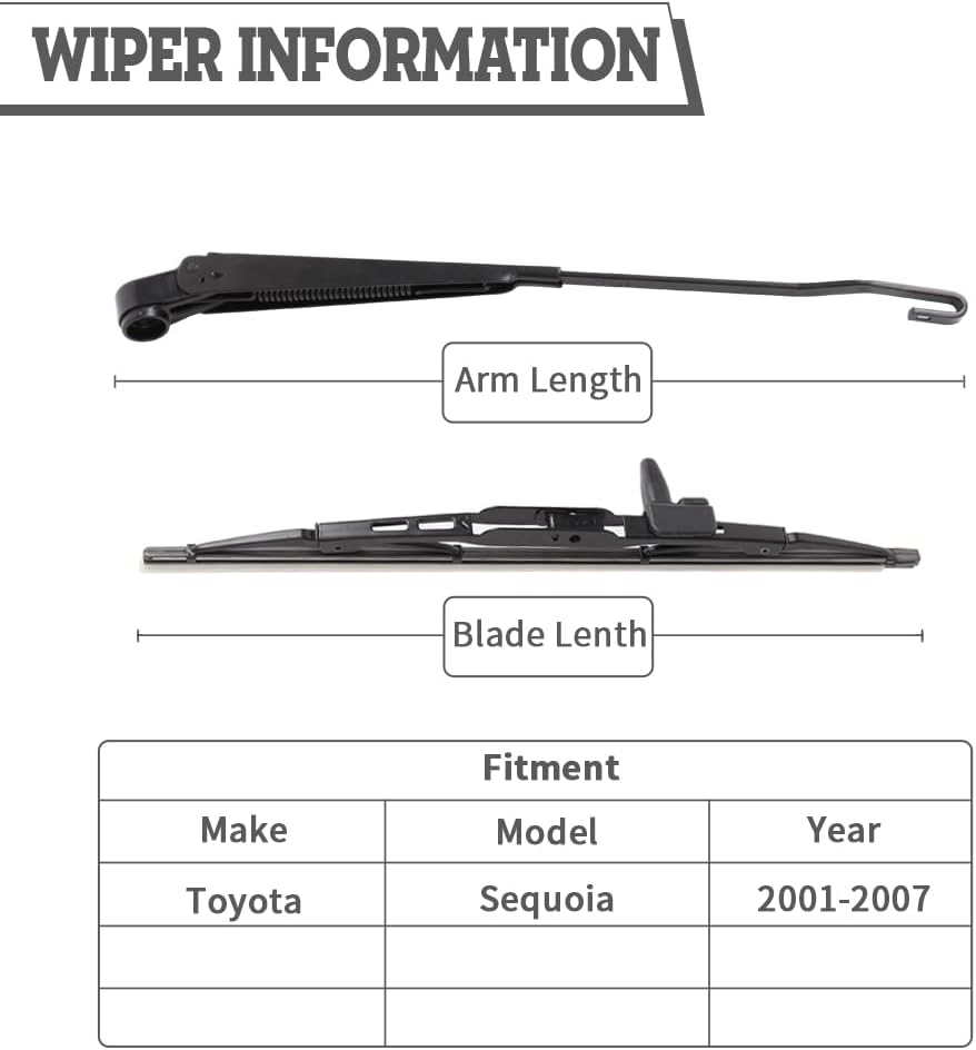 Juego de tuercas de repuesto para limpiaparabrisas trasero para Toyota Sequoia 2001-2007, conjunto de accesorios de cubierta del limpiaparabrisas