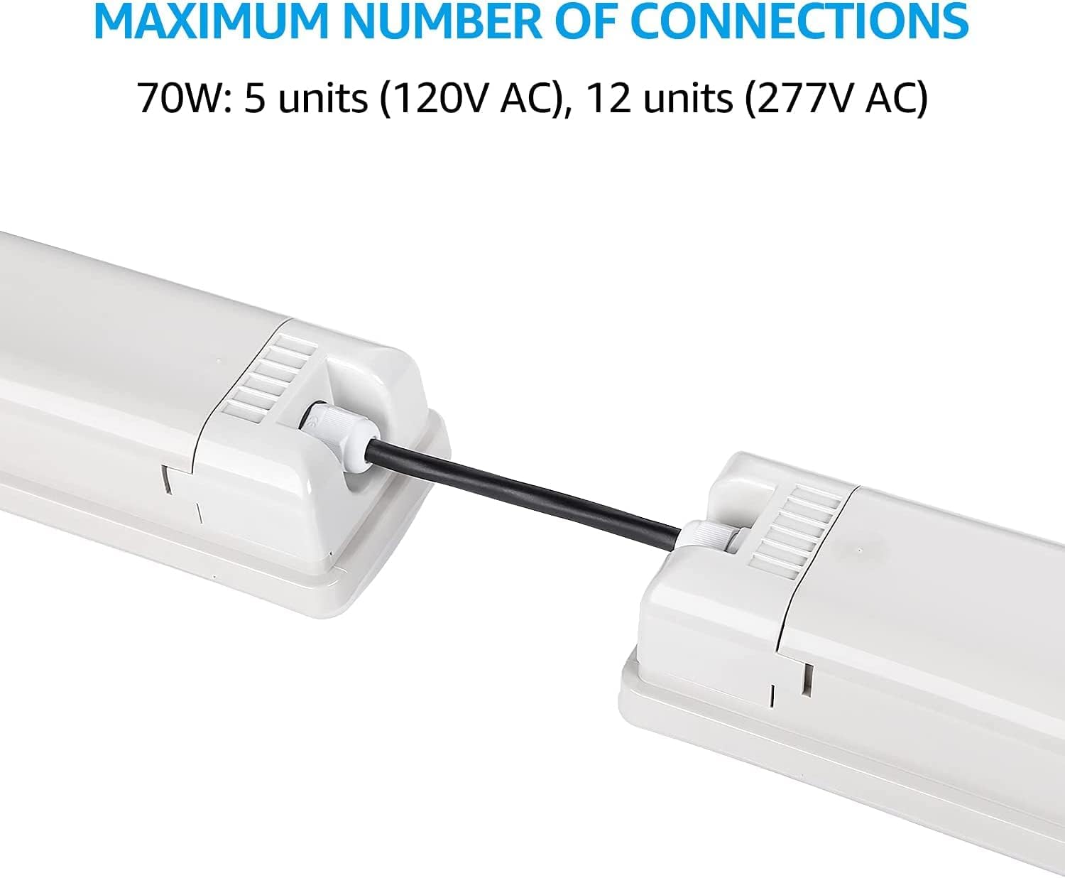 LEONLITE Luz LED hermética de vapor de 4 pies, 70 W, 9000 lúmenes, 5000 K, 100-277 V, 0-10 V, regulable, a prueba de vapor, lámpara LED impermeable
